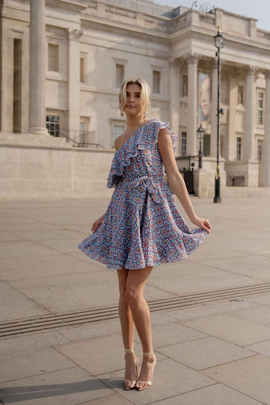Anetos London's Goldie Dress | Mini ruffle, one shoulder, occasionwear, holiday dress,