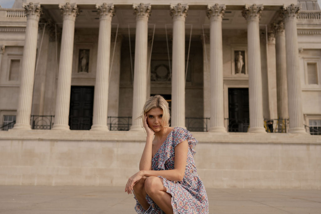 Anetos London's Goldie Dress | Mini ruffle, one shoulder, occasionwear, holiday dress,