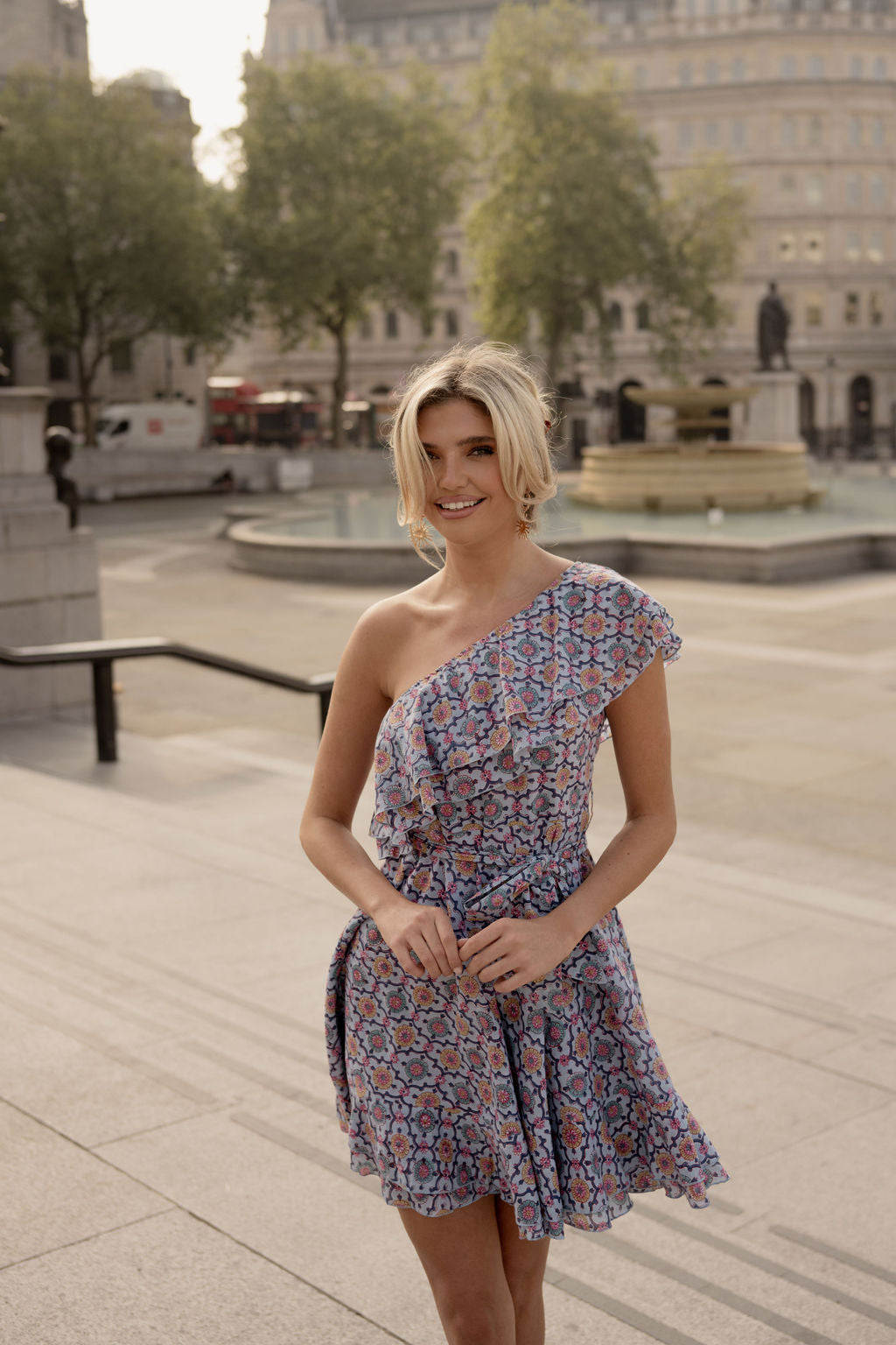 Anetos London's Goldie Dress | Mini ruffle, one shoulder, occasionwear, holiday dress,
