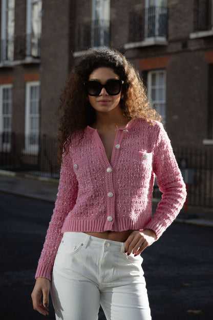 Evelyn Cardigan in Pink