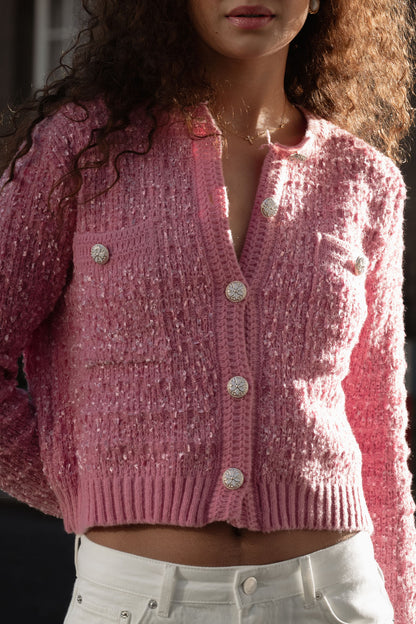 Evelyn Cardigan in Pink