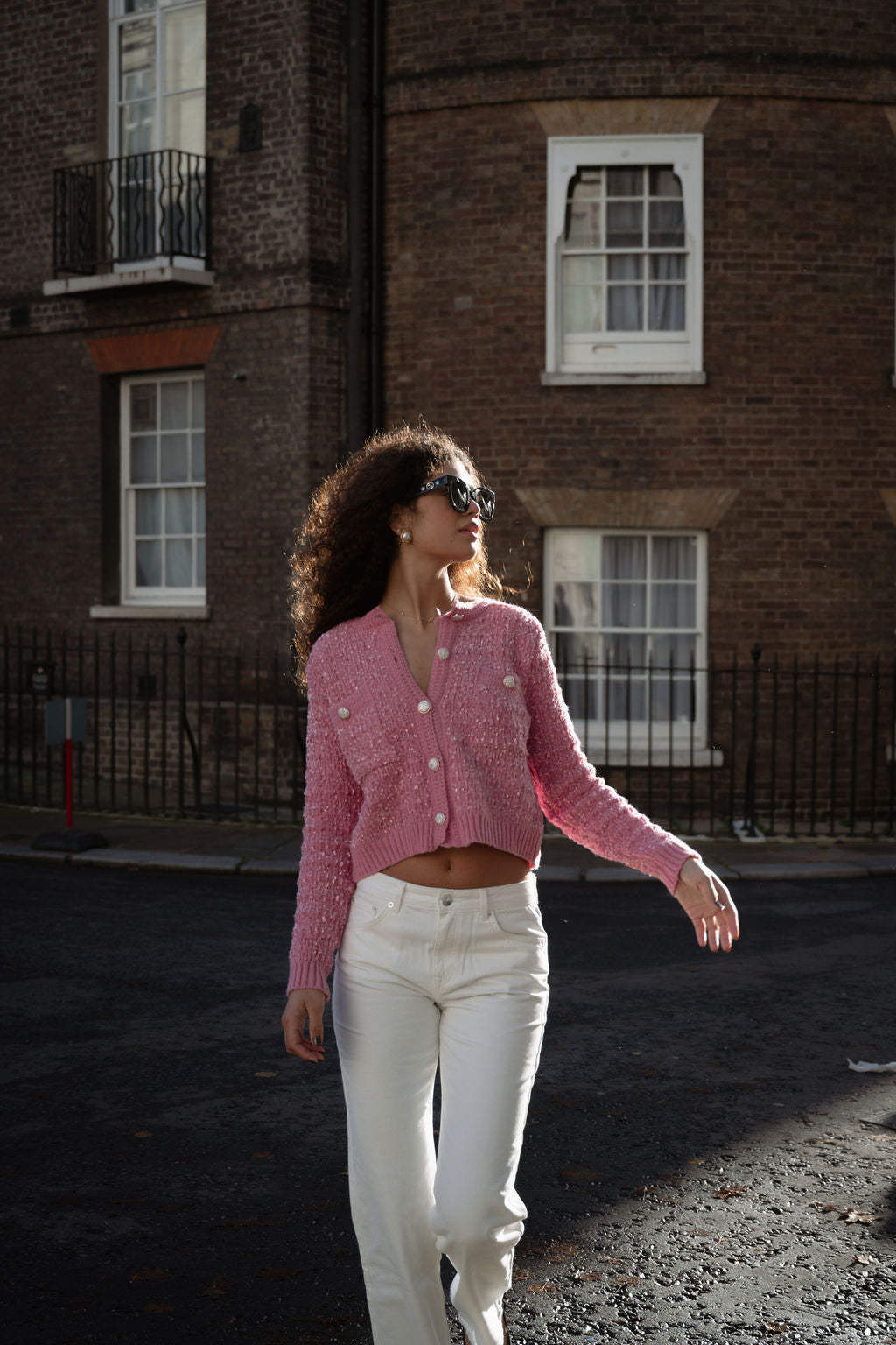 Evelyn Cardigan in Pink