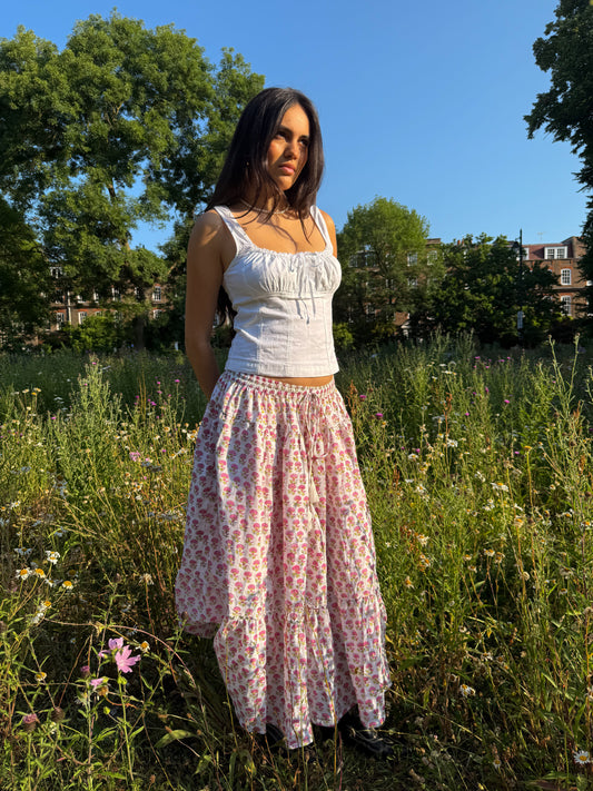 white maxi skirt