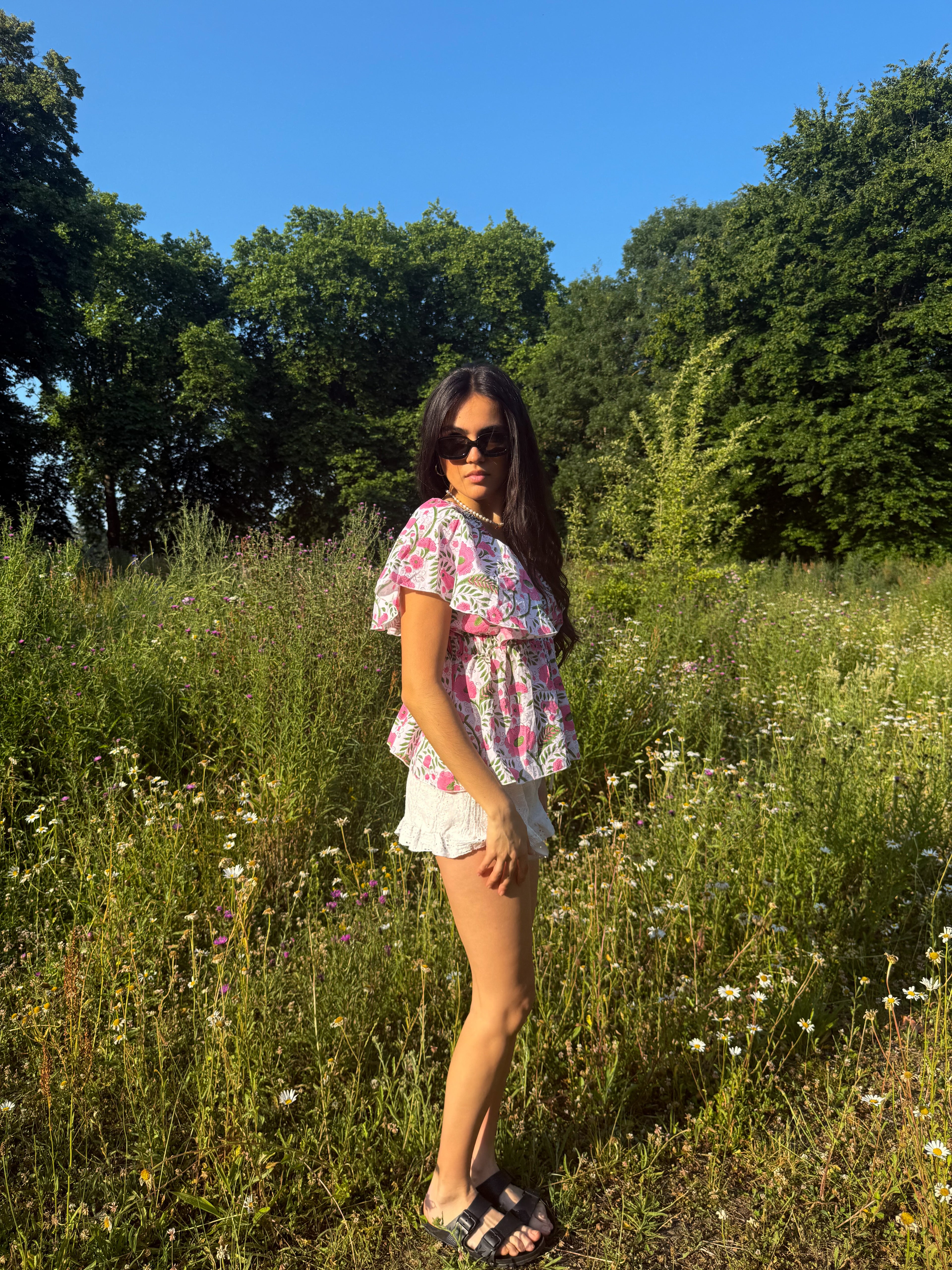 Pink summer blouse